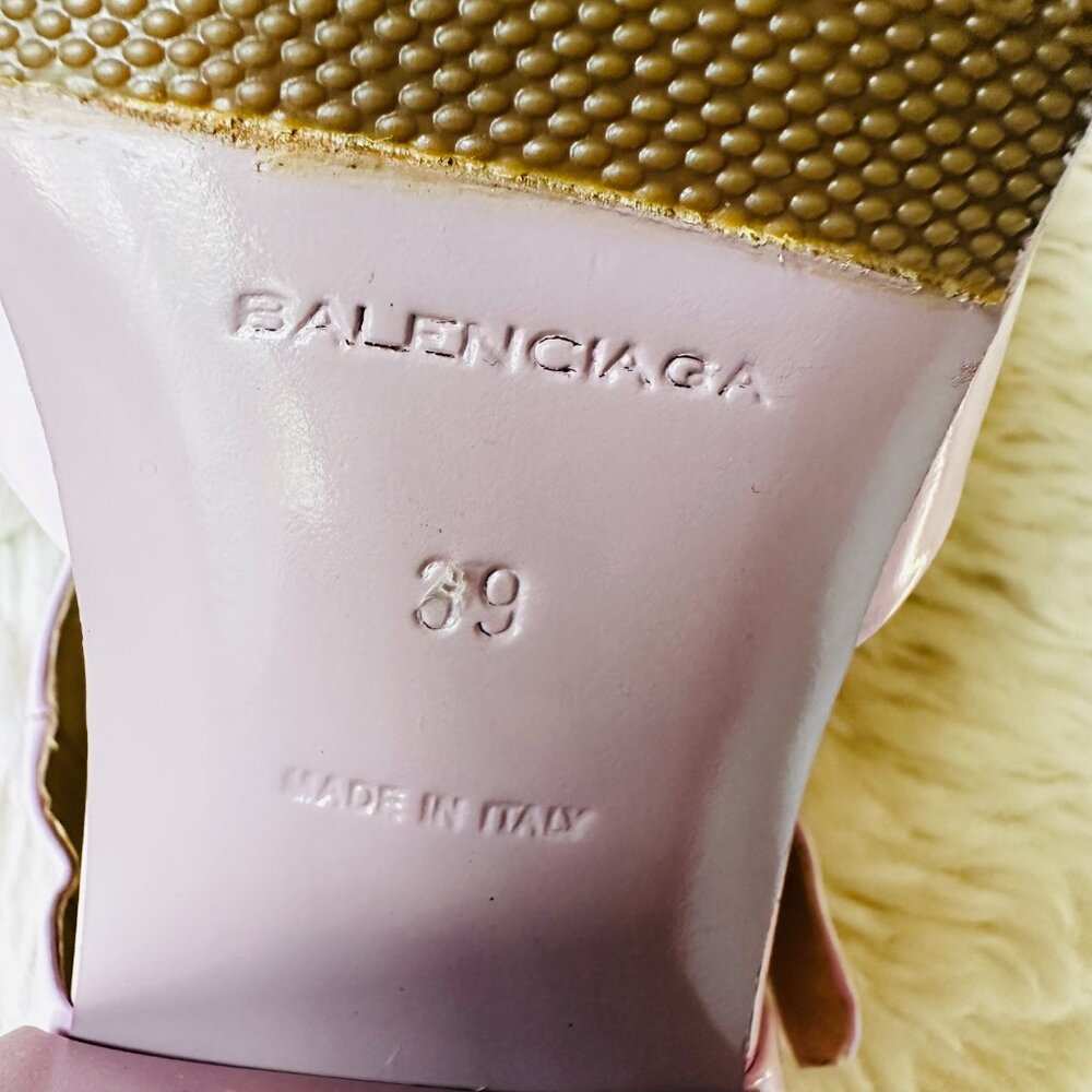 Balenciaga Pink Shoes, Cutout Patent Leather, Block Heel. Size 39 (8.5 US) - Picture 7 of 16